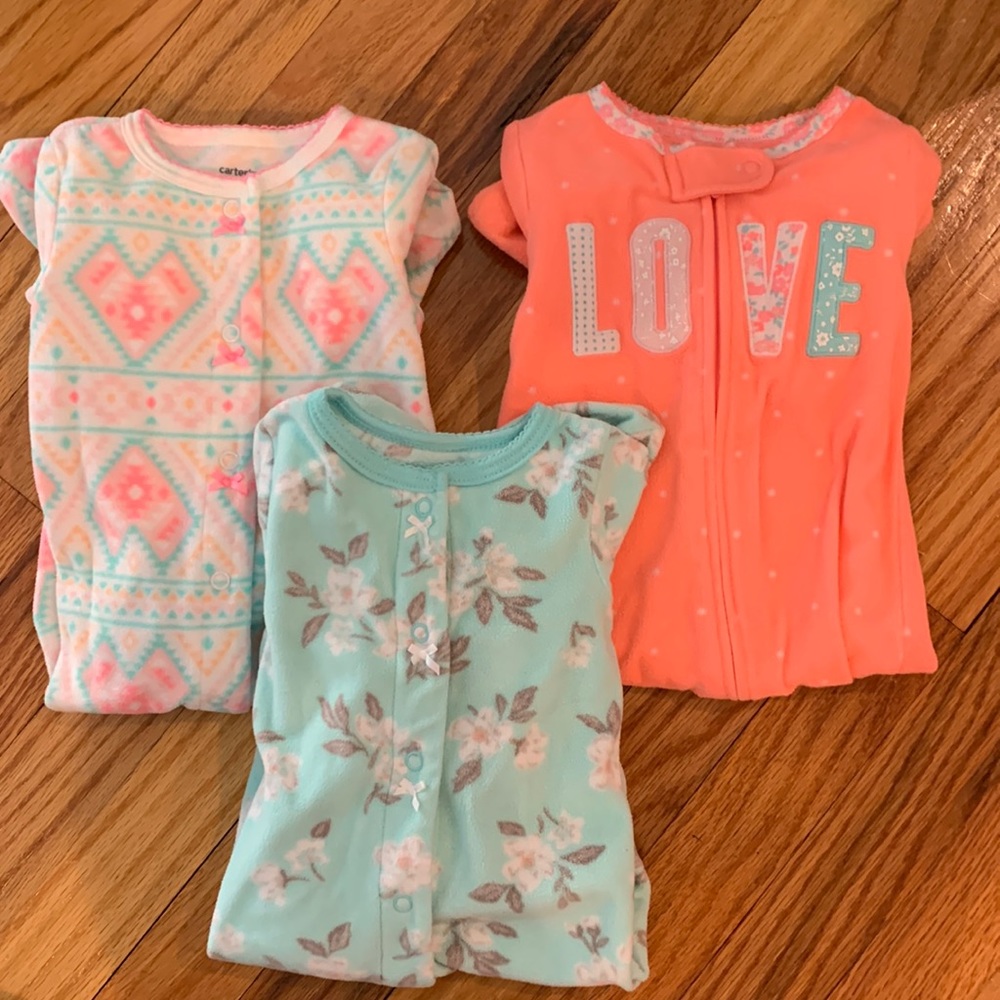 Carters 9month fleece sleepers